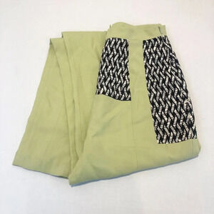 Paper London High Waist Woven Patches Poly Blend Lime Green Slim Pants Women's 6
